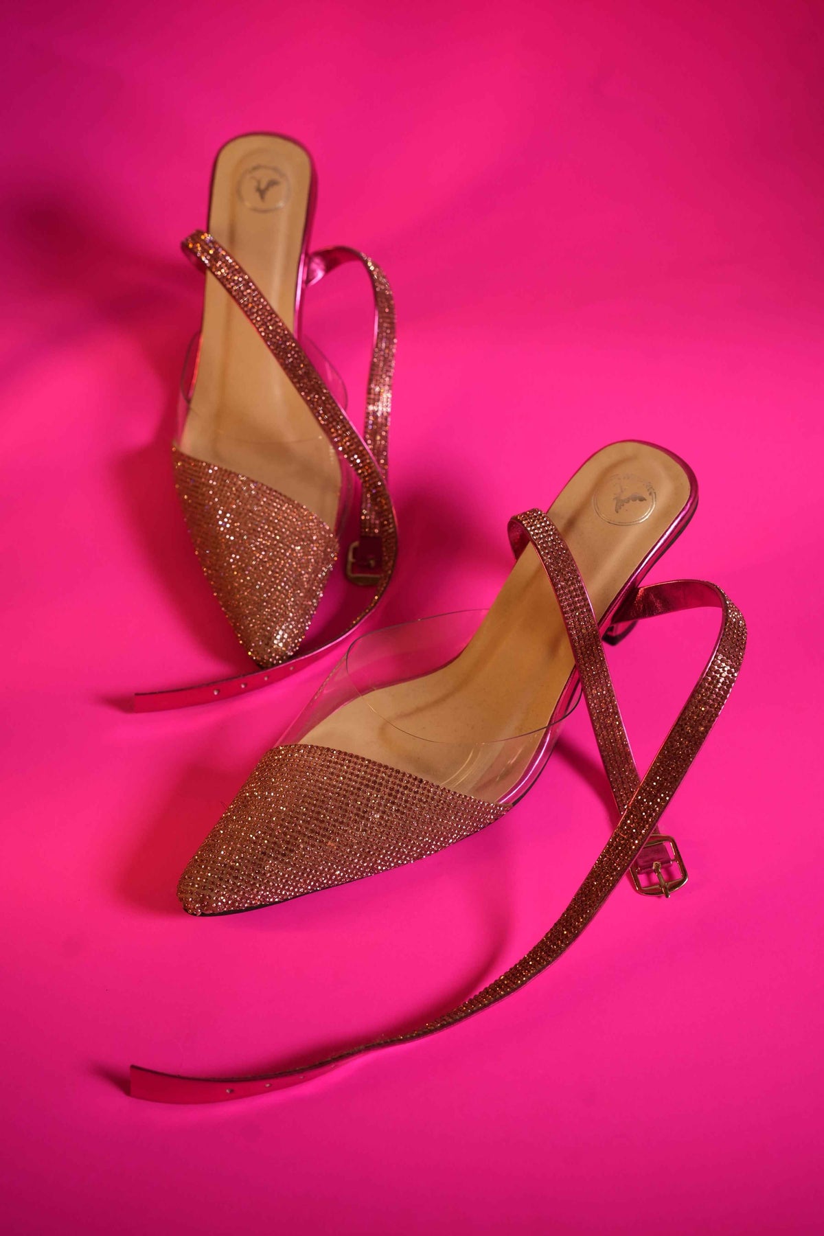 Pink Sleek Cheek Pointed Toe Heel Sandals