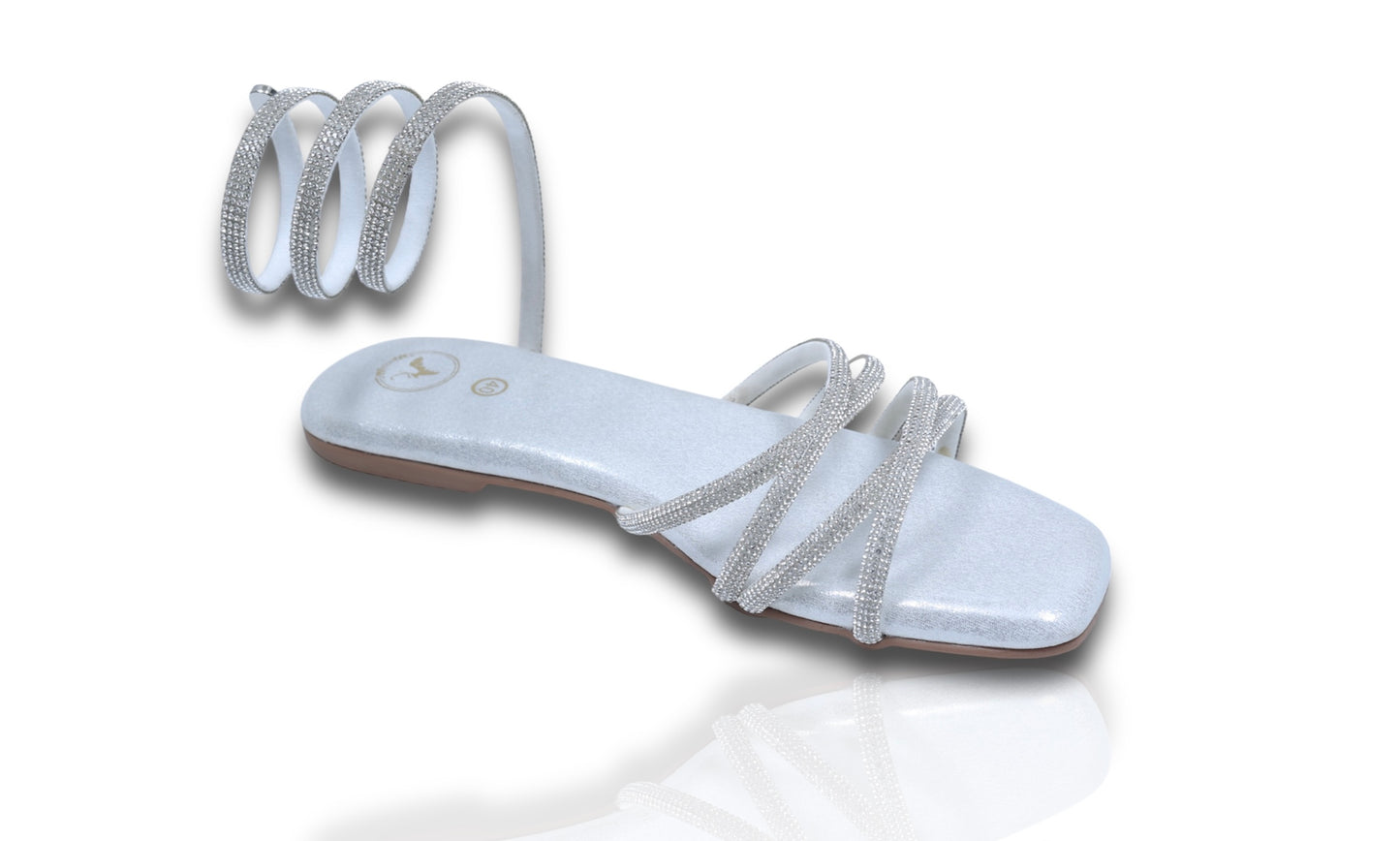 Silver Spring Open Toe Slip on Flats
