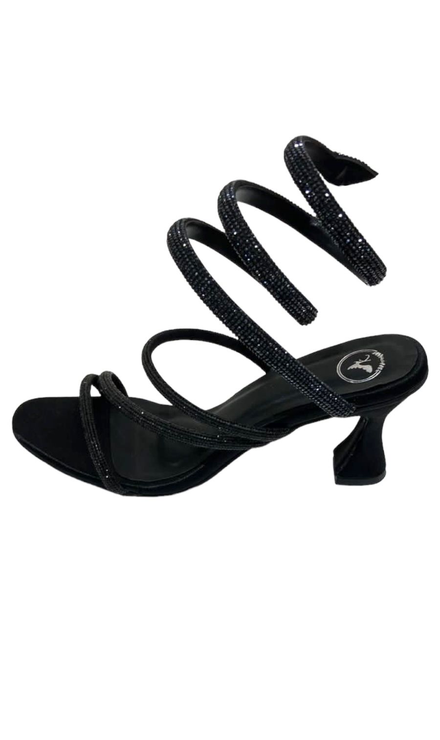 Black Panther Textured Heels Sandals