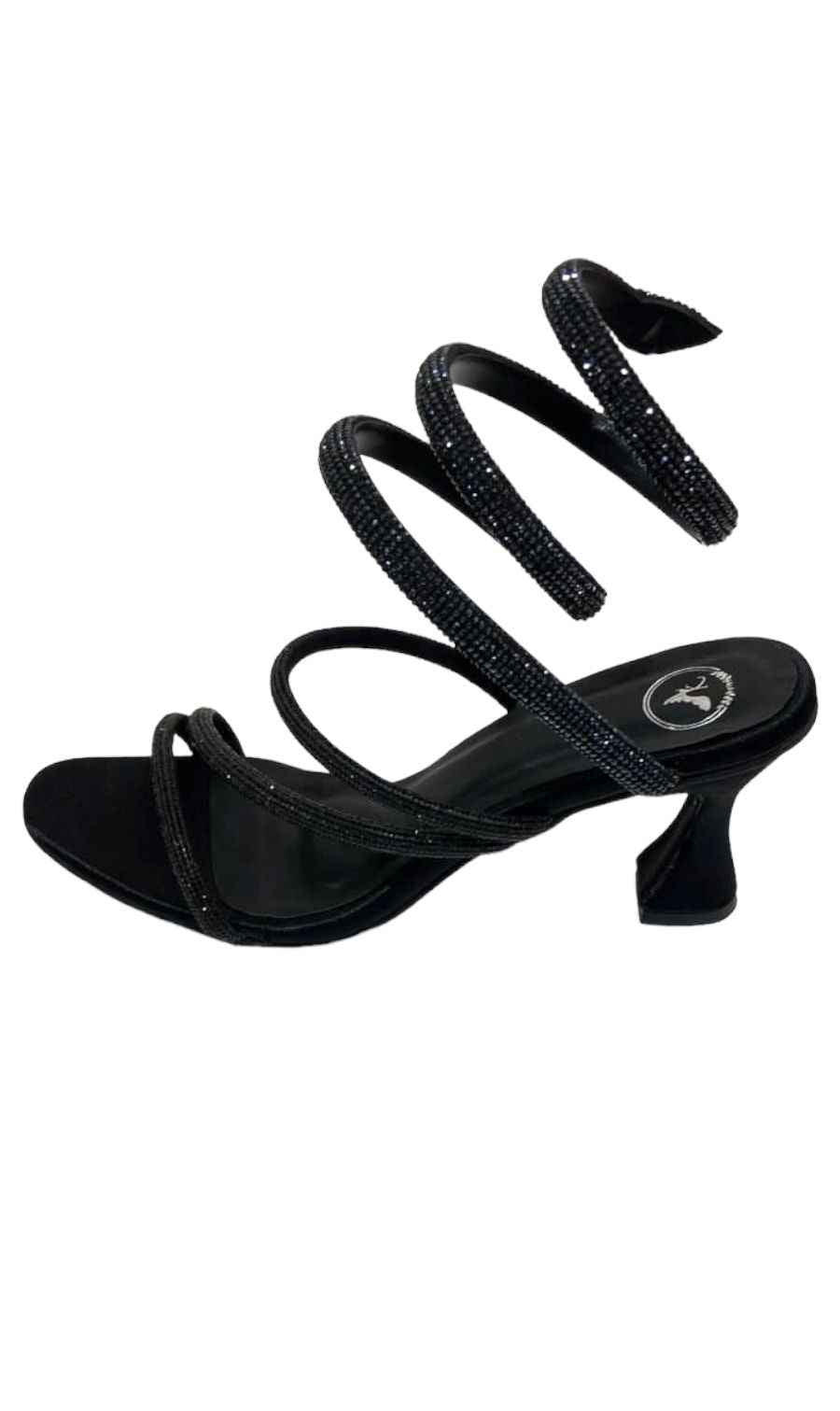 Black Panther Aneet Padda Textured Heels Sandals