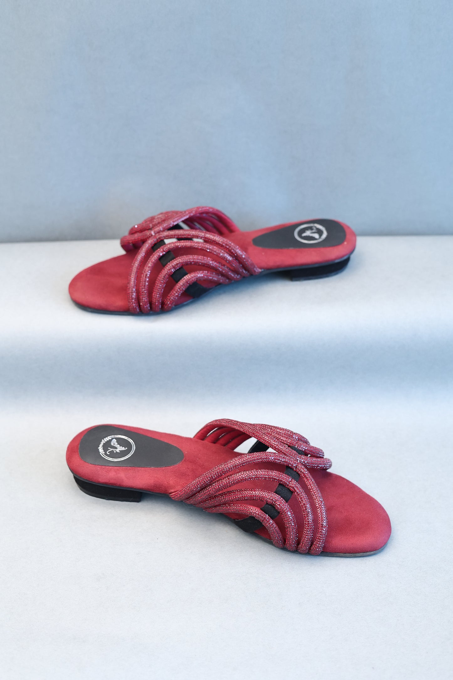 Ruby Red Open Toe Heel Sandal