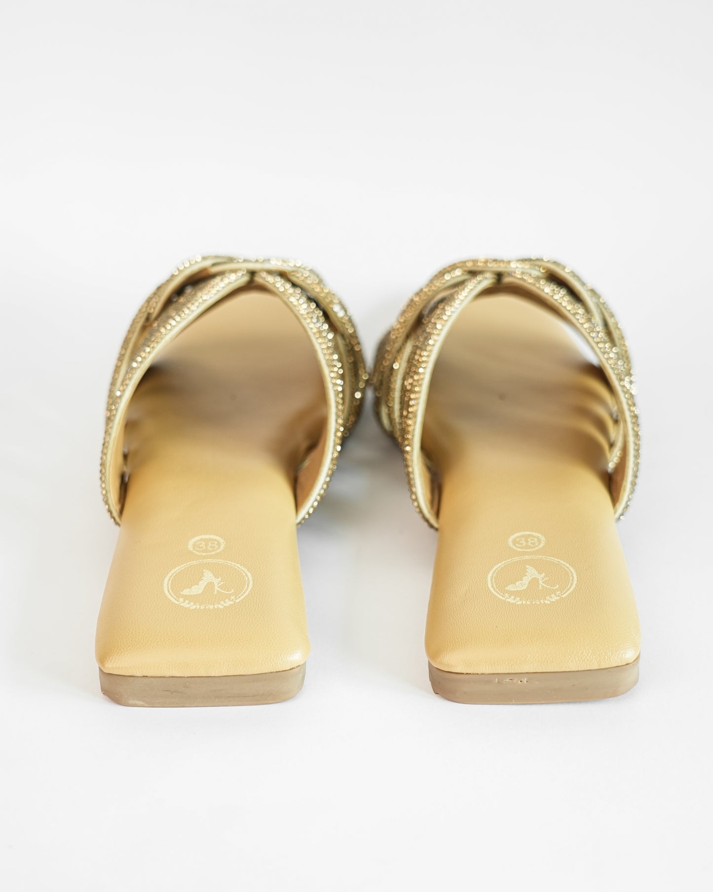 Nude Open Toe Slip-on closure Twister Flats