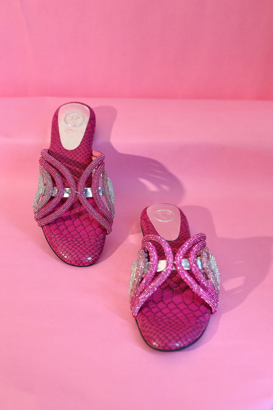 Pink Open Toe Heel Sandal