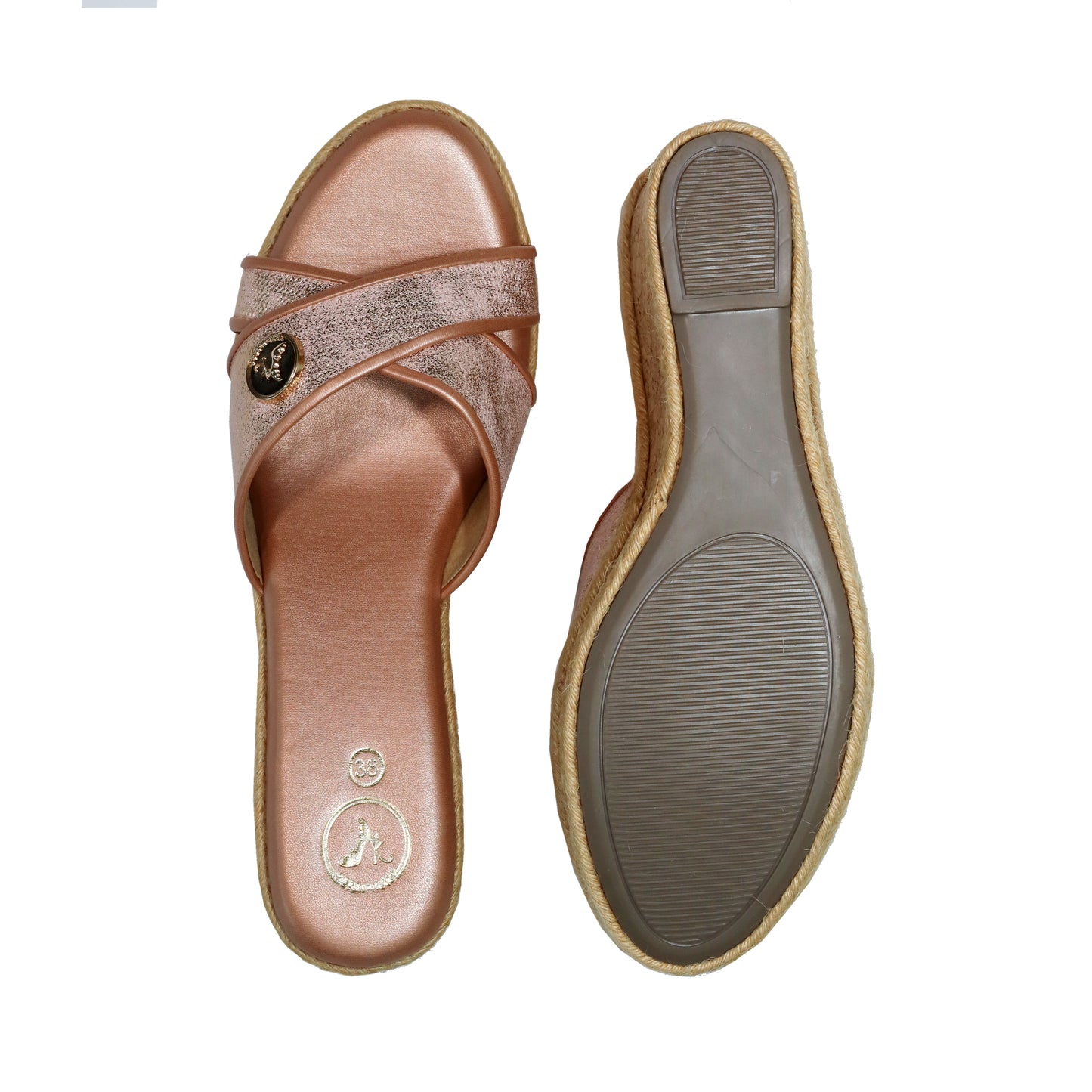 Sufi Cork Open Toe Pink Wedge