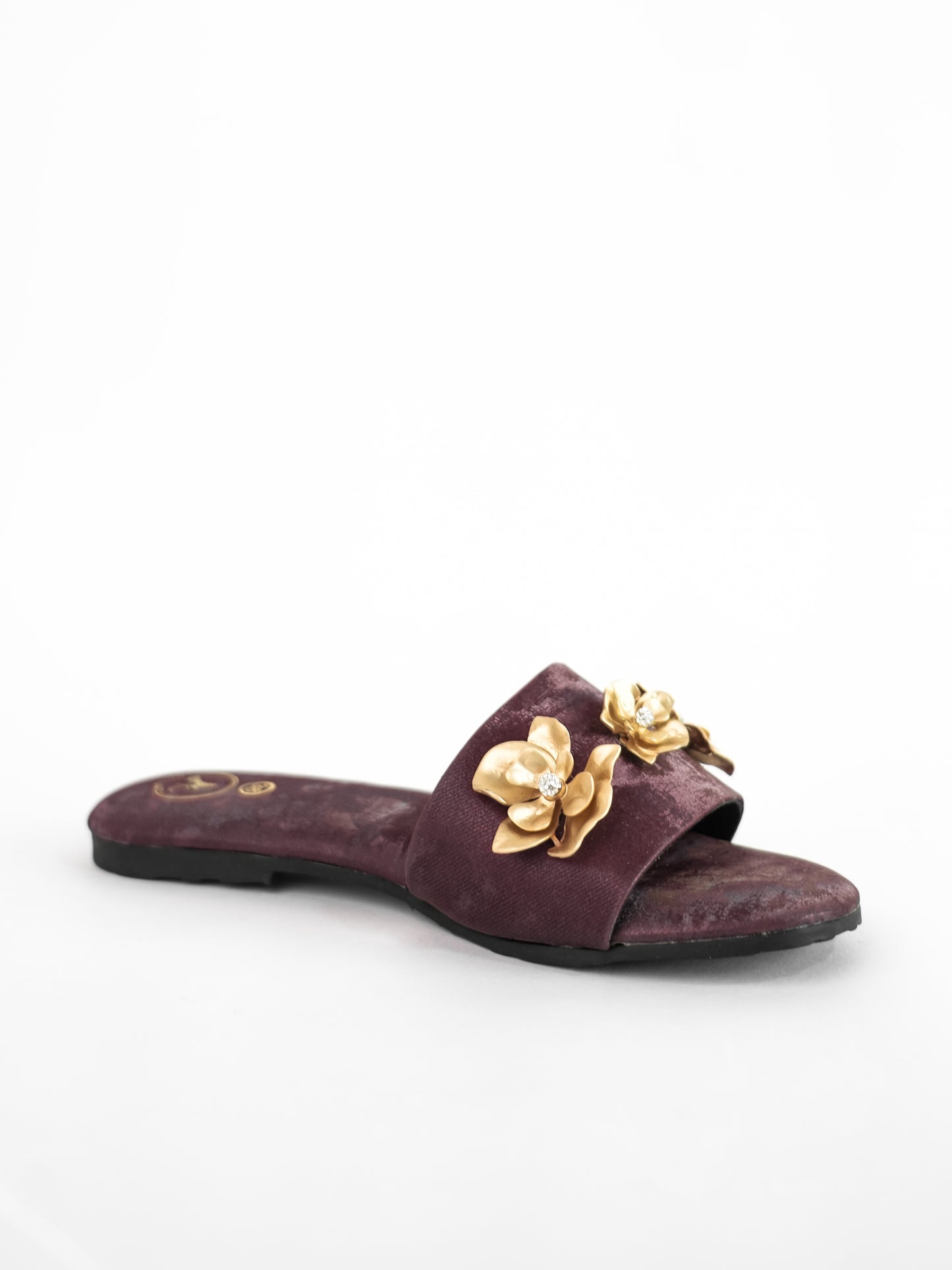 Maroon Open Toe Slip-on Closure Forever rose Flats