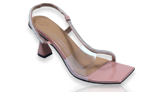 Nude Pink S Series Square Heel Sandal