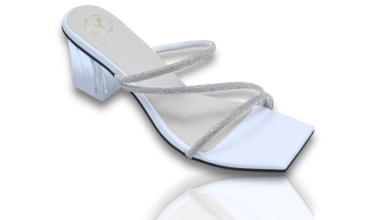 Z Basic White Open Toe Slip-on Heels