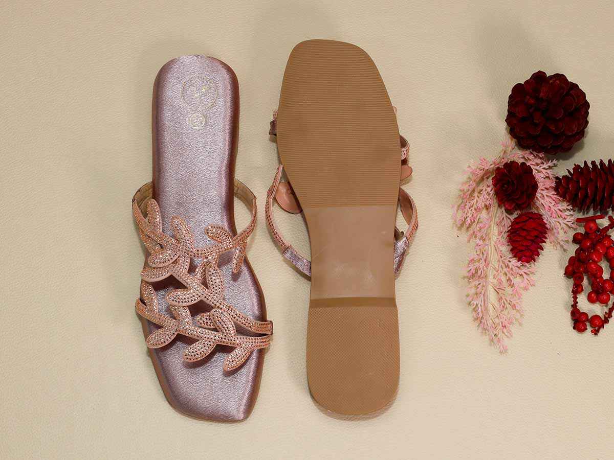 Pink Leafy Flats