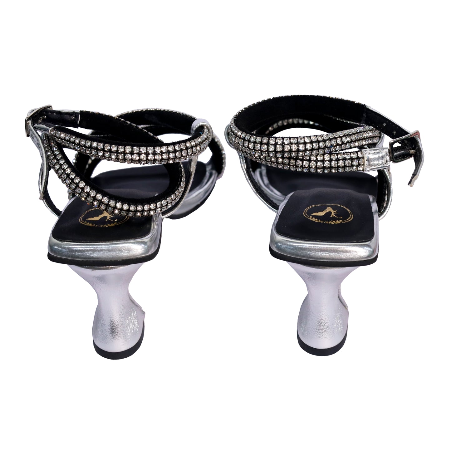 Silver Berry Pro Heels for Women – Open Toe with Buckle Closure
