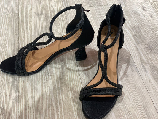 Black Elle Crisscross String Heel Sandals