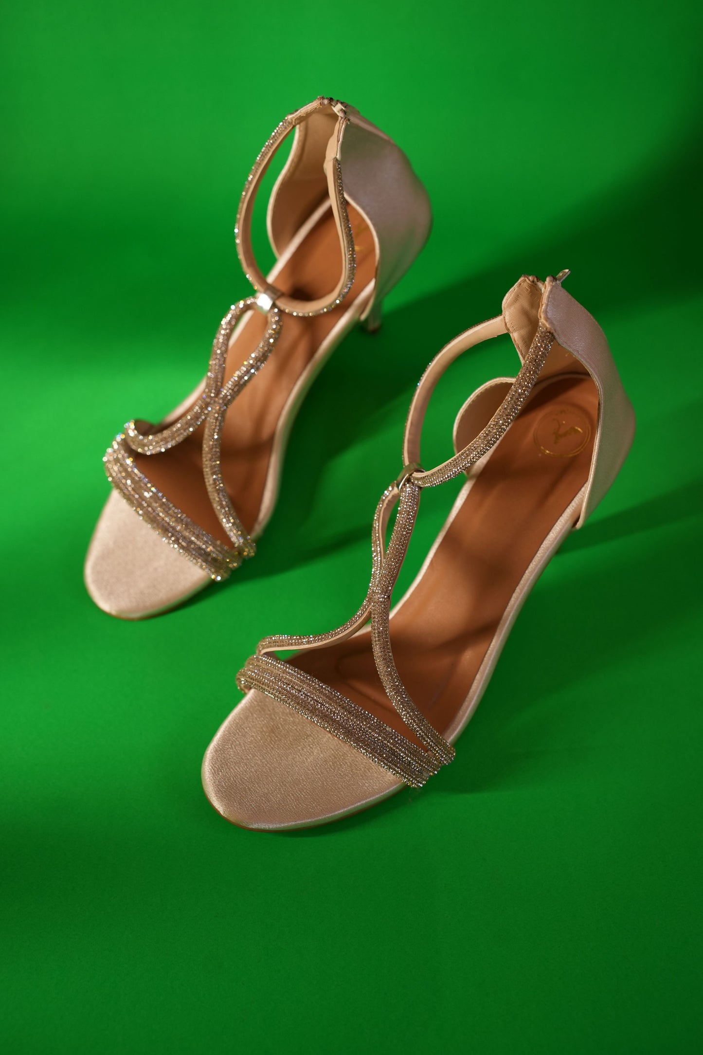 White Elle Crisscross String Heel Sandals