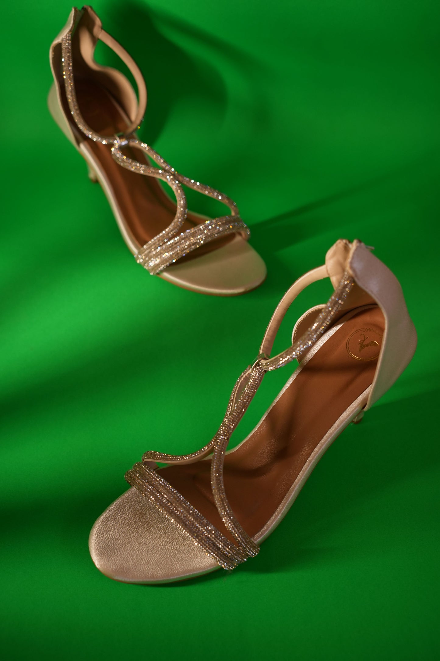 White Elle Crisscross String Heel Sandals