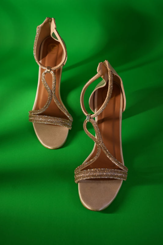 White Elle Crisscross String Heel Sandals