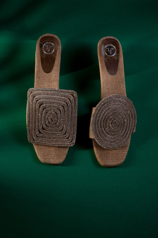 Silver Cube Globe Open Toe heel Sandals