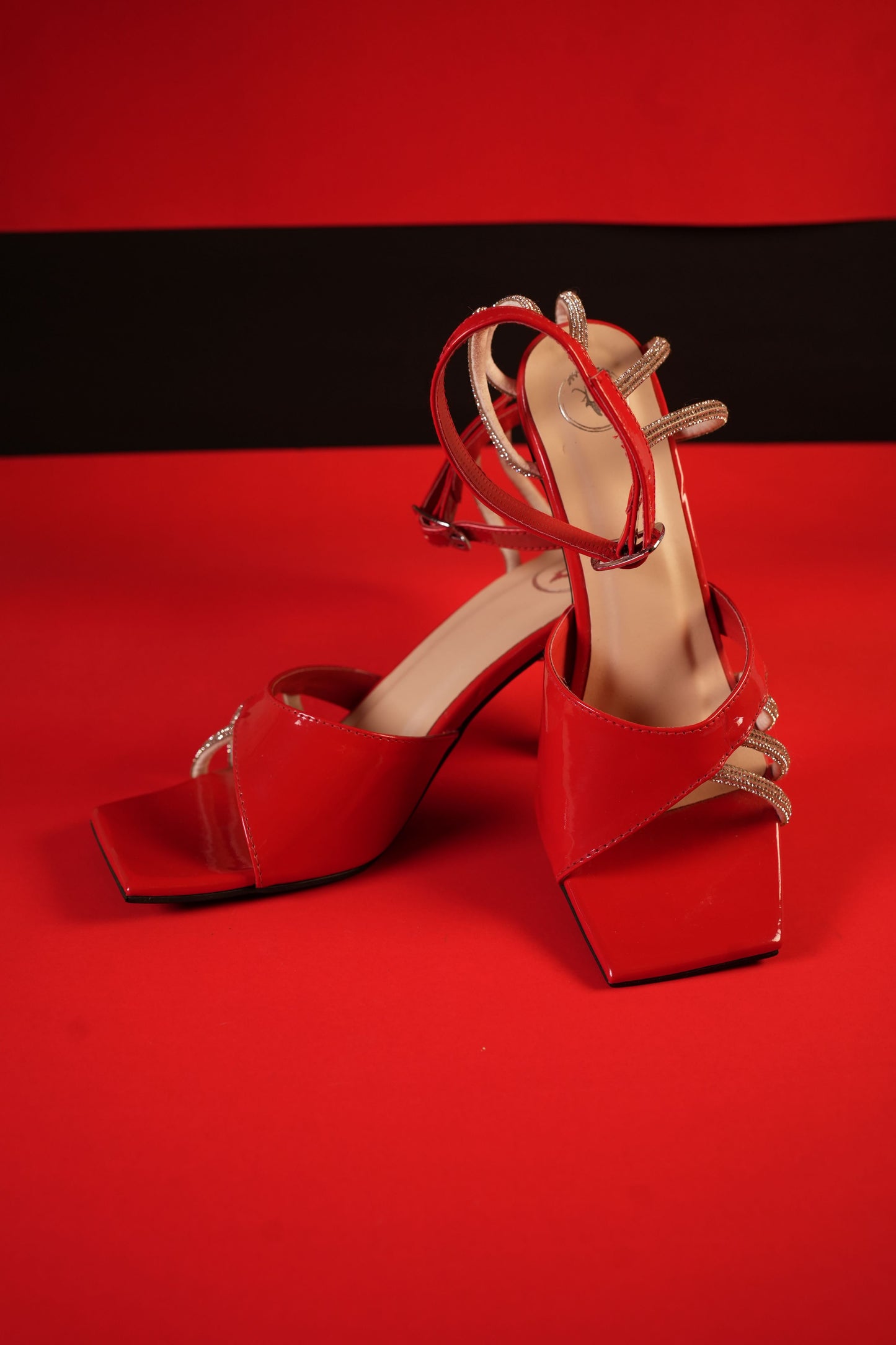 Red Elle Crisscross String Heel Sandals