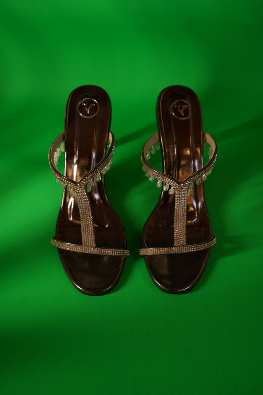 Grey Gun Metal Wedding Heel Sandals