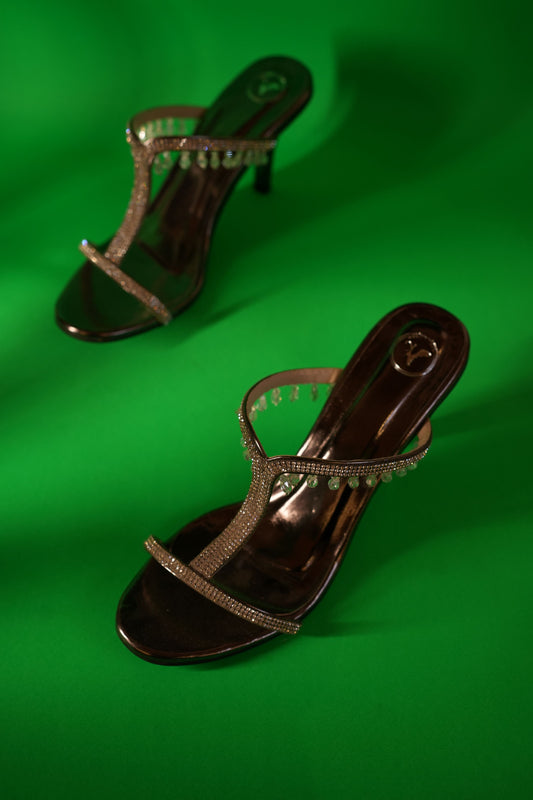 Grey Gun Metal Wedding Heel Sandals