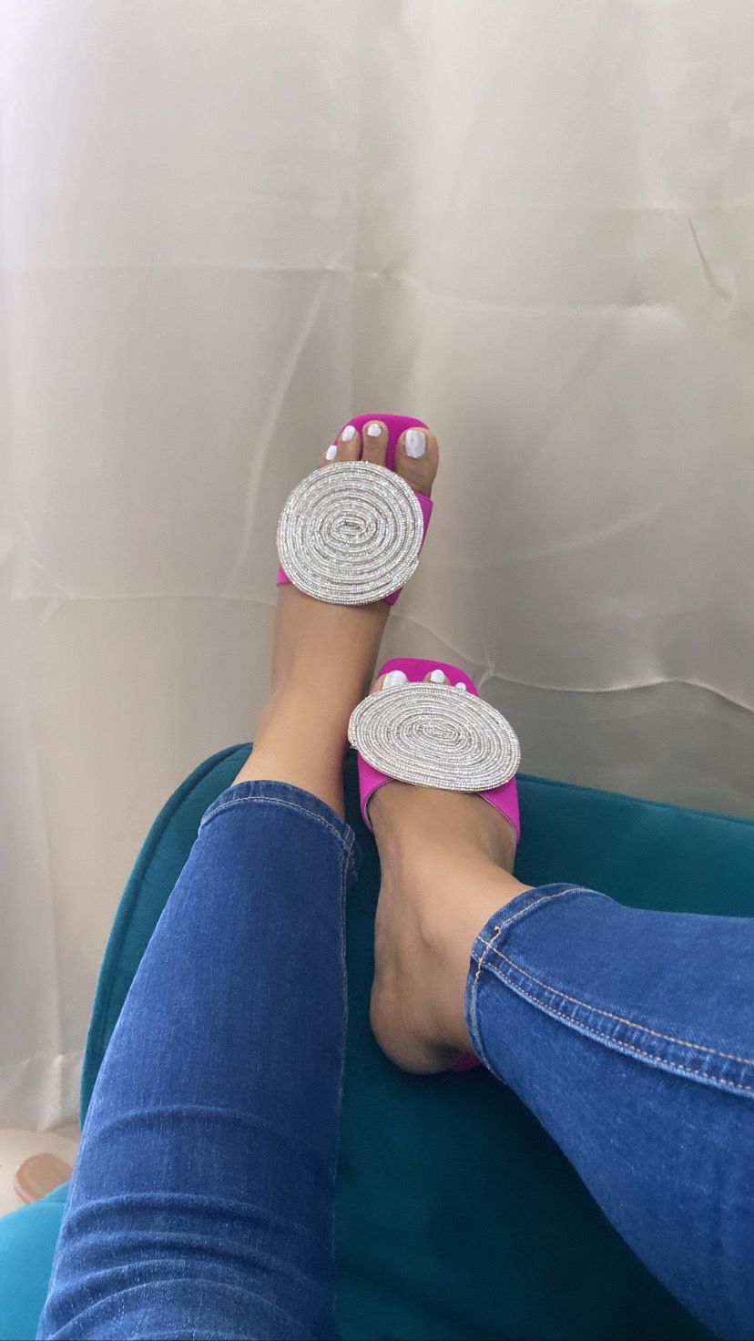 Silver String Pink Base Flats