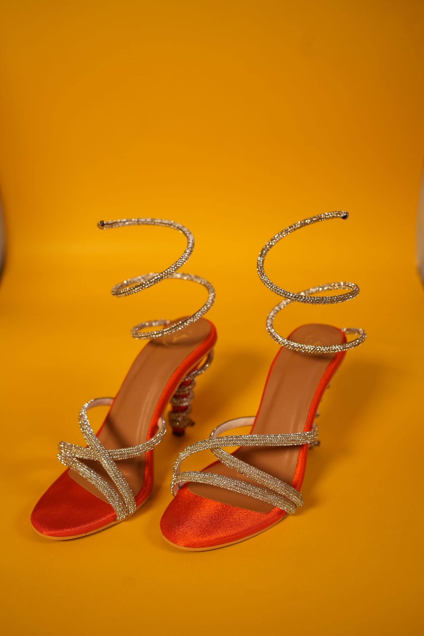 Orange Heel Spring Open Toe Party Heel Sandals
