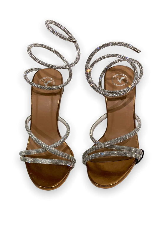 Gold Heel Spring Open Toe Party Heel Sandals