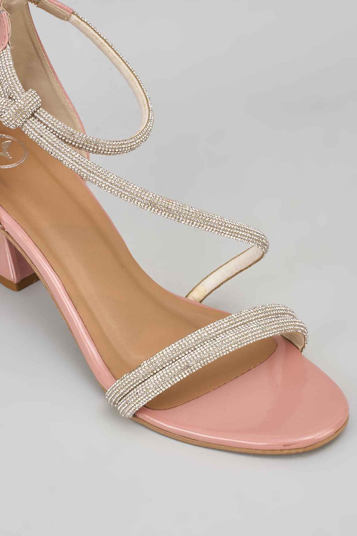 Nude Pink Ananyas Edit Textured Heels Sandals