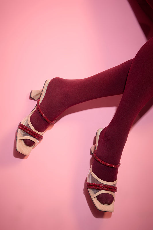 Beige Open Toe Slip on Closure Alaya Ruby Heels