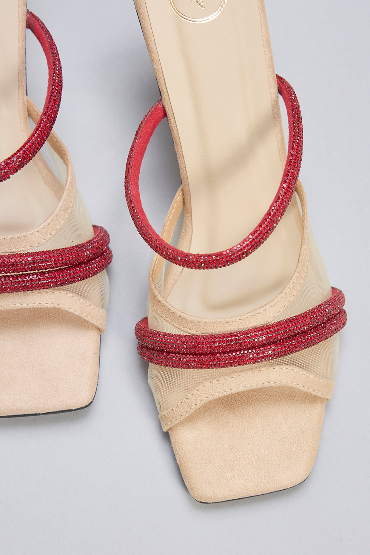 Beige Open Toe Slip on Closure Alaya Ruby Heels