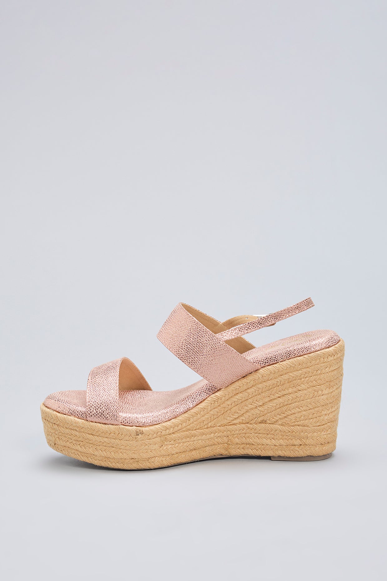 Pink Vegan Leather Wedges