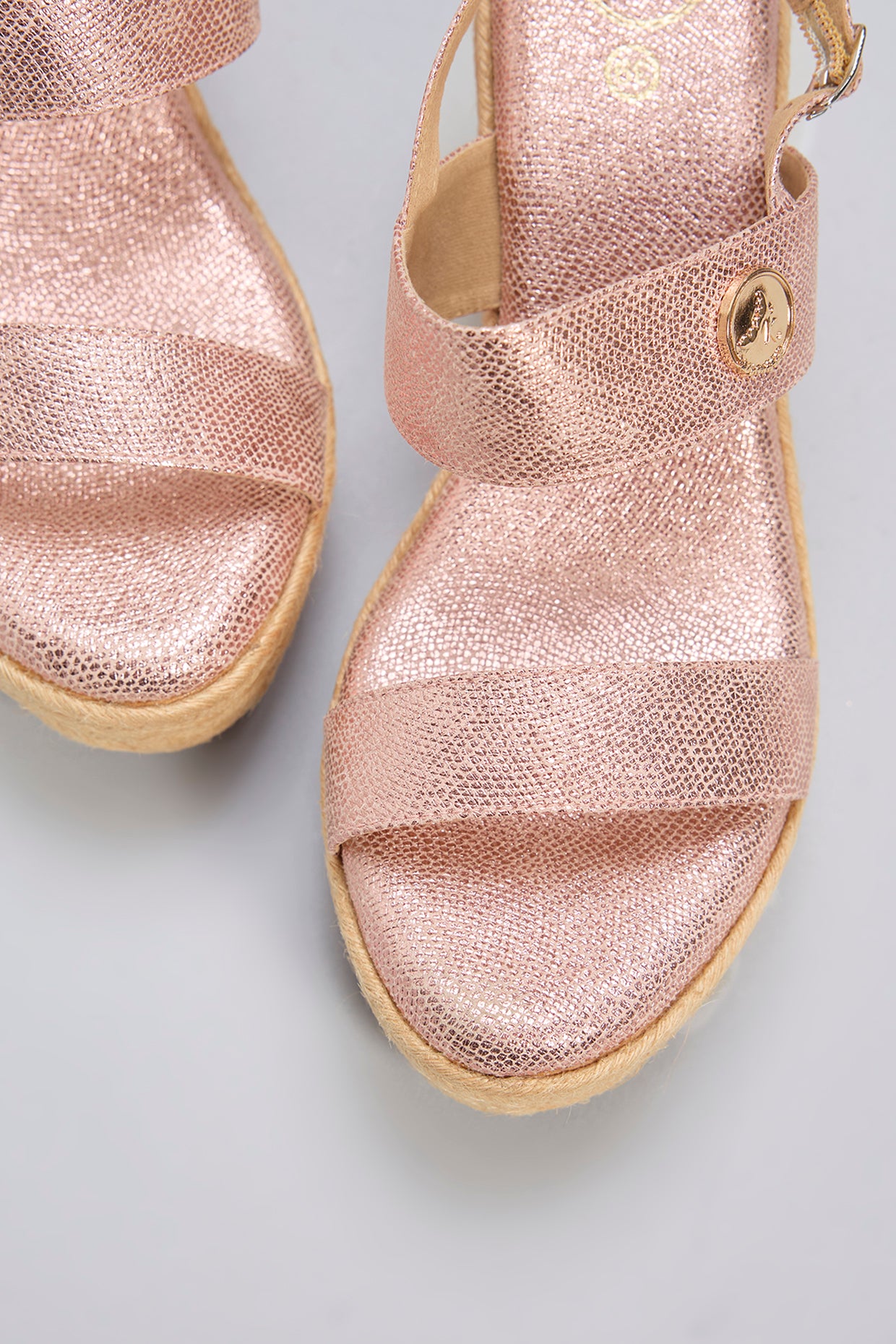 Pink Vegan Leather Wedges