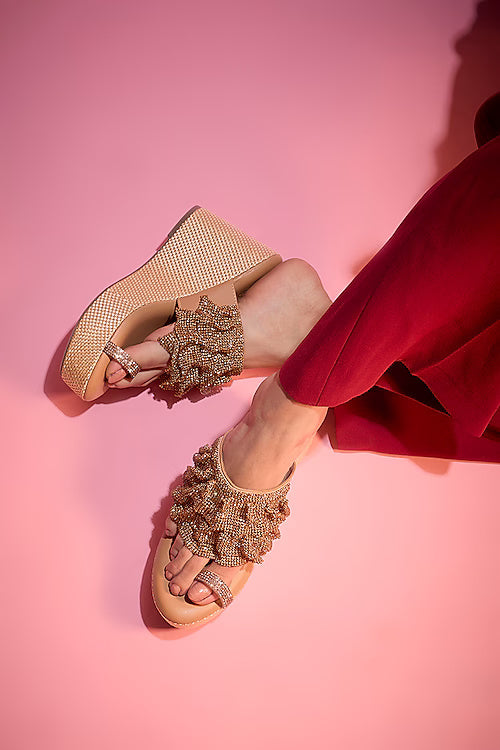 Pink Vegan Leather & Jute Wedges