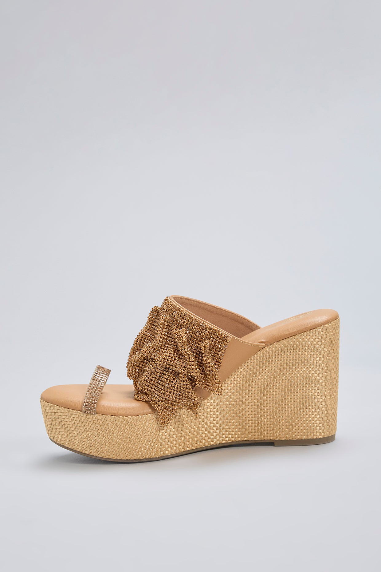 Pink Vegan Leather & Jute Wedges