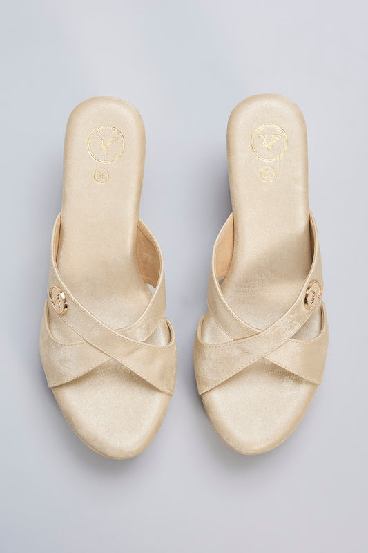 Nude Vegan Leather Wedges