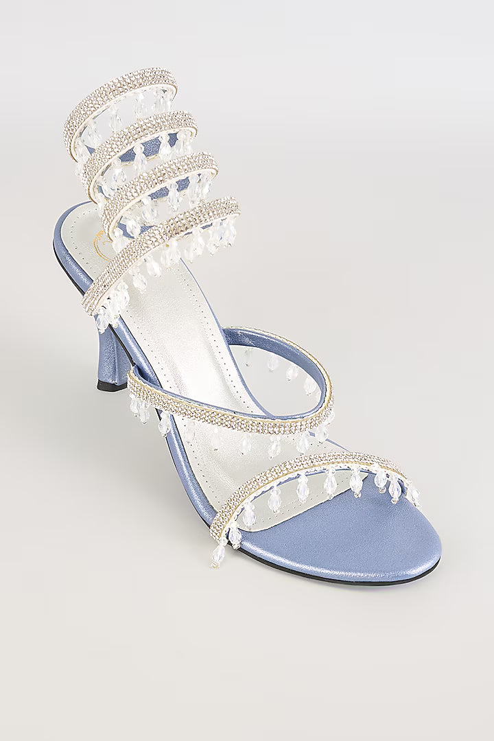 Glitz Mettalic Blue Spring Heel