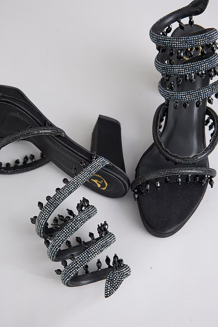 Glitz Black Elevation Spring Heel