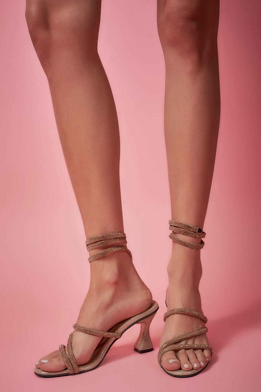 Gold Synthetic Handcrafted Heels