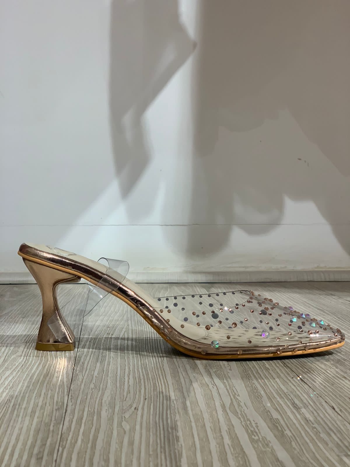 Gold Stud Rockers Open Toe Heel Sandals