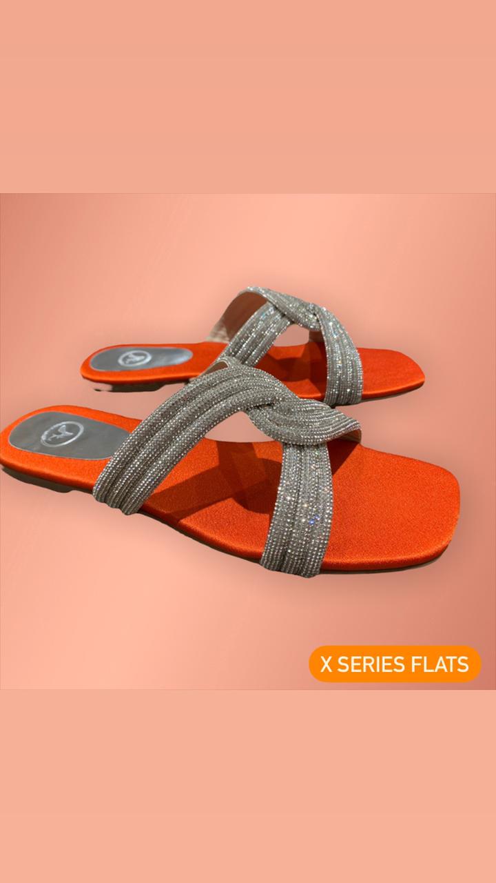 Silver String Orange Base Sandals