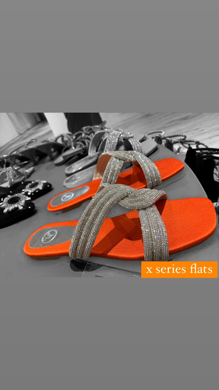 Silver String Orange Base Sandals