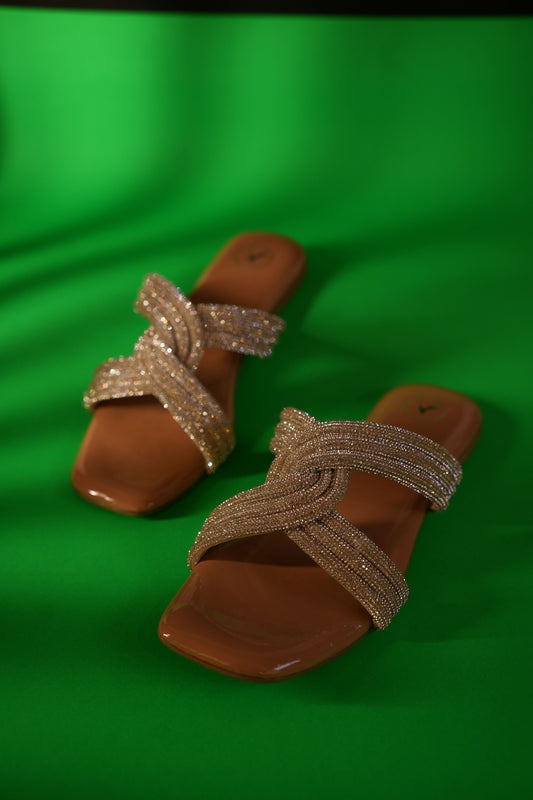 Silver String Nude Base Sandals