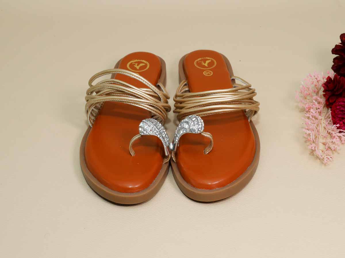 Gold String Asha Broch Flats