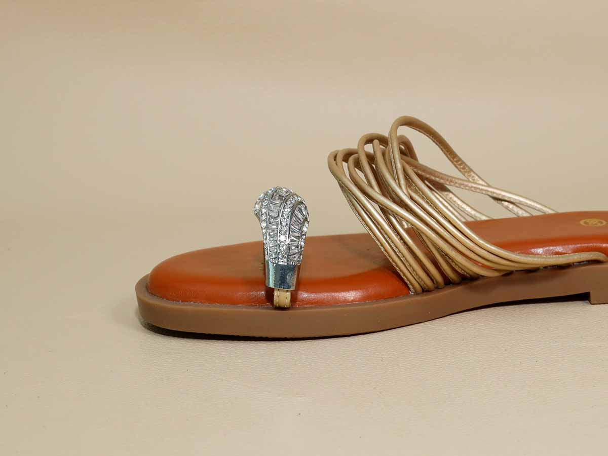 Gold String Asha Broch Flats