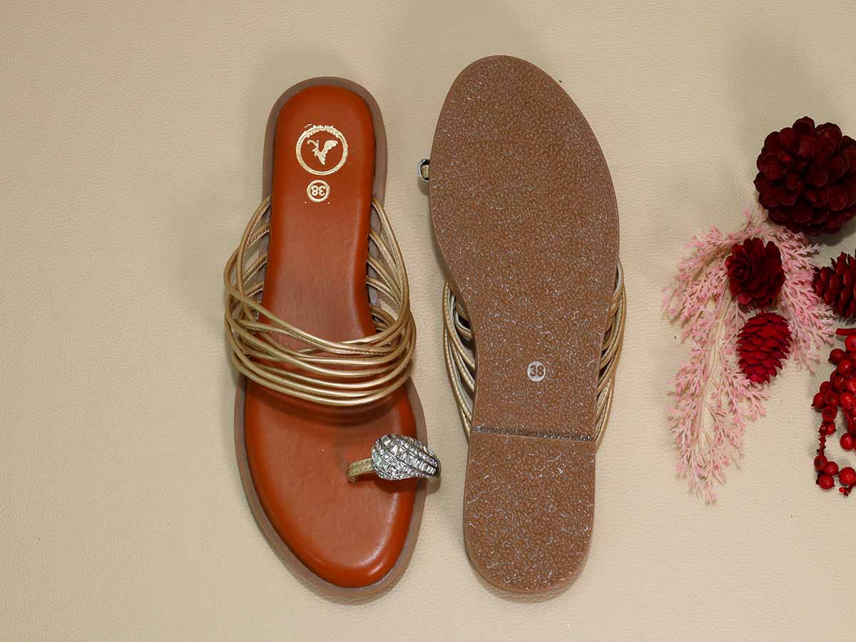 Gold String Asha Broch Flats