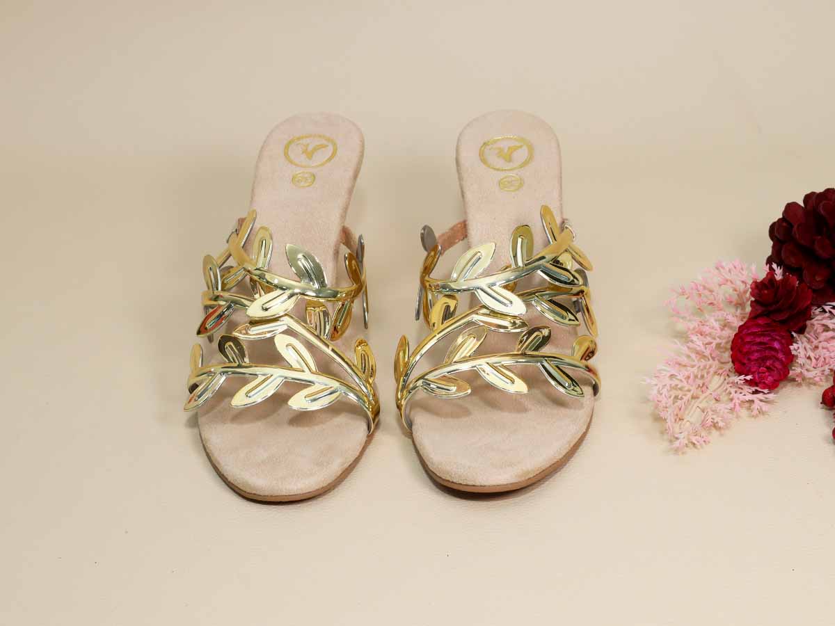 Gold Leafy Half Wedge