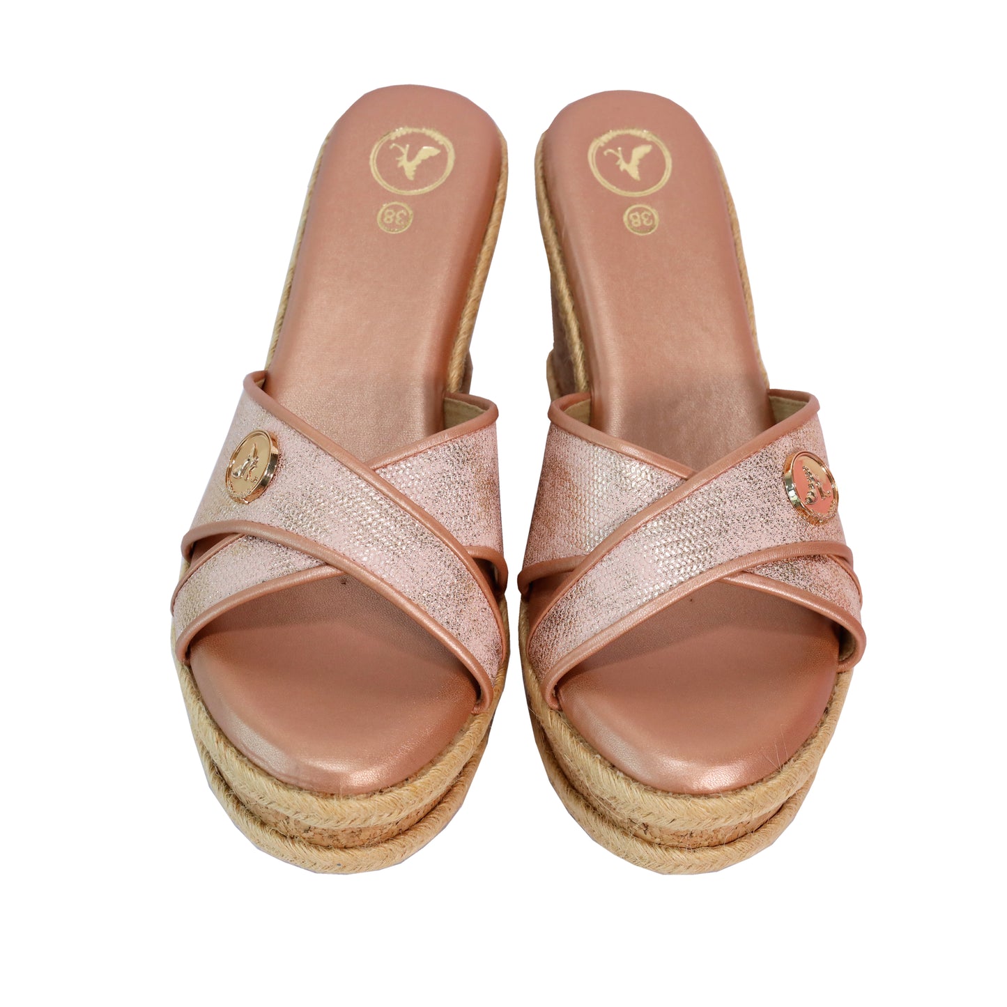 Sufi Cork Open Toe Pink Wedge