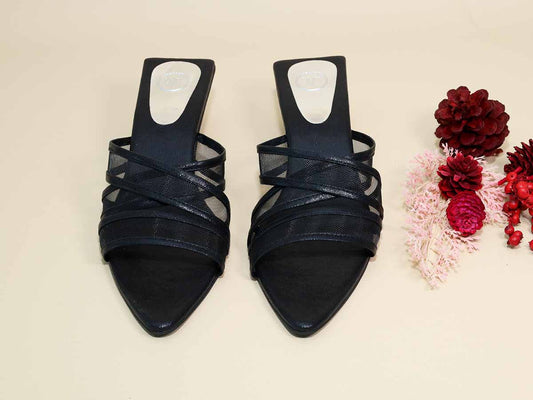 Burg Net Black Kitten Heel