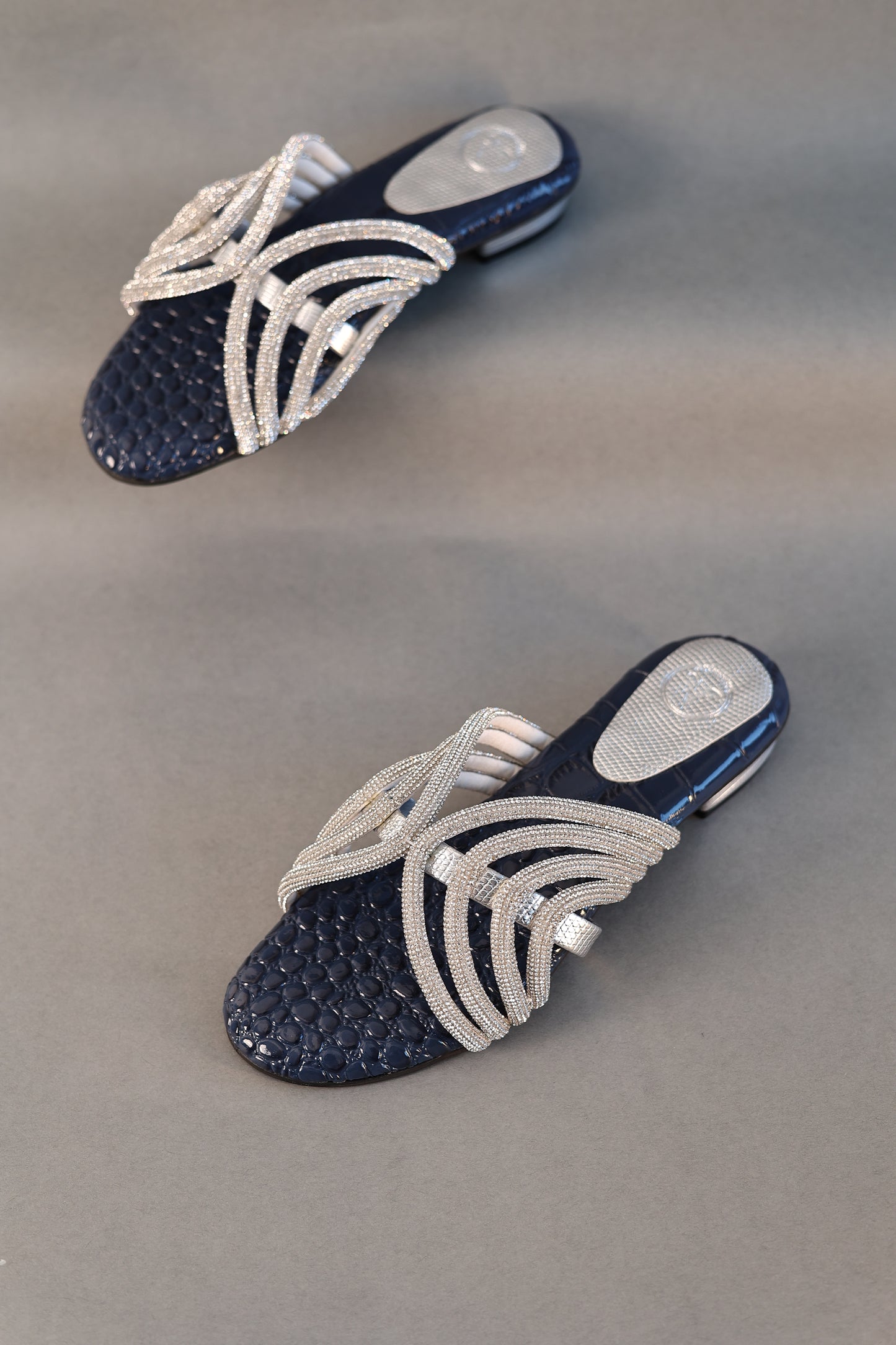 Blue Open Toe Heel Sandal