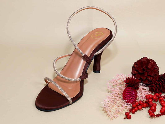 Berry Rose Gold Brown Pencil Heel