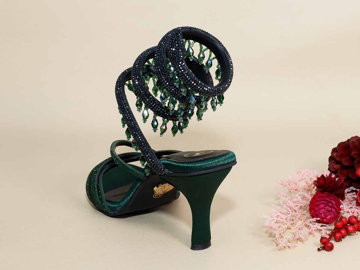 Green Jhallar Pencil Heel