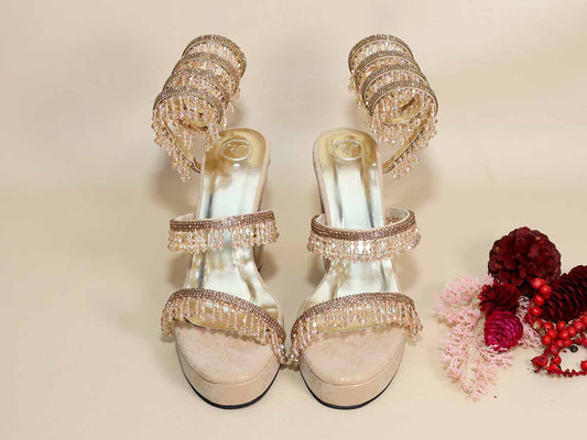 Glitz Gold Spring Leaved Elevation Heel