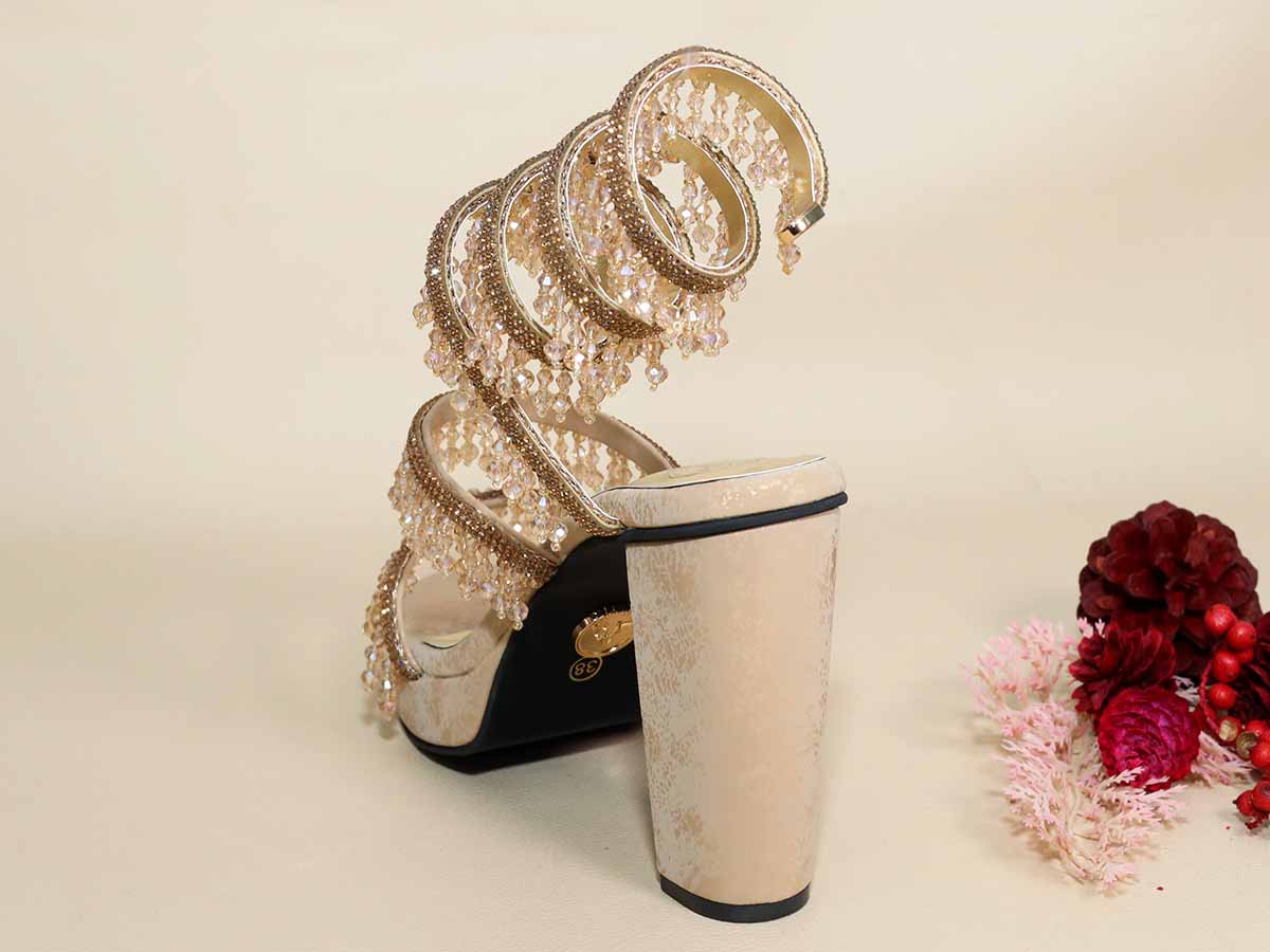 Glitz Gold Spring Leaved Elevation Heel